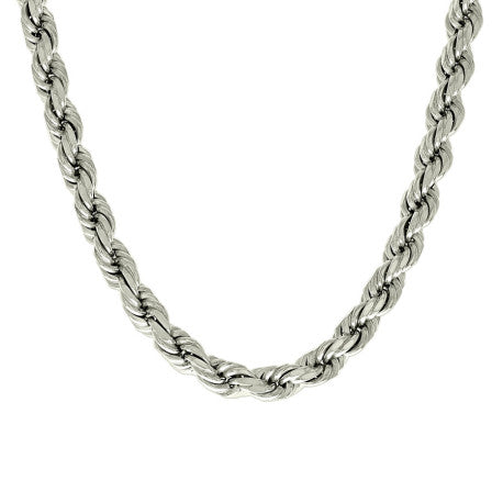 925 Sterling Silver Solid Rope Chain Silver 170 7.5mm