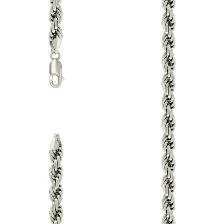 925 Sterling Silver Solid Rope Chain Silver 150 7mm