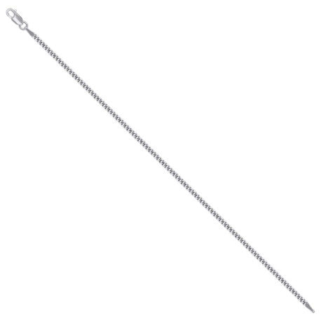 925 Sterling Silver Solid Super Flat Cuban Chain Rhodium 060 2.3mm