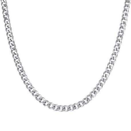 925 Sterling Silver Solid Super Flat Cuban Chain Rhodium 100 3.7mm