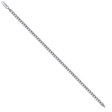 925 Sterling Silver Solid Super Flat Cuban Chain Rhodium 100 3.7mm