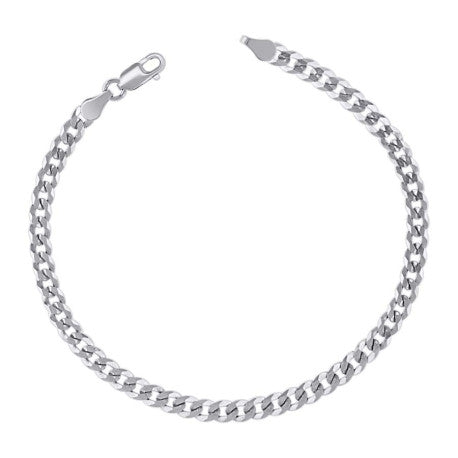 925 Sterling Silver Solid Super Flat Cuban Chain Rhodium 100 3.7mm