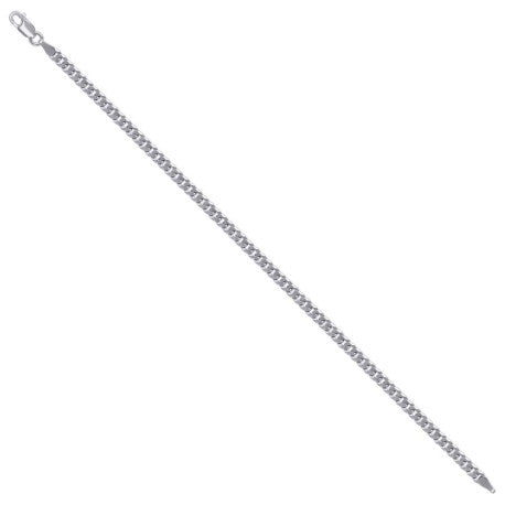925 Sterling Silver Solid Super Flat Cuban Chain Rhodium 080 3mm