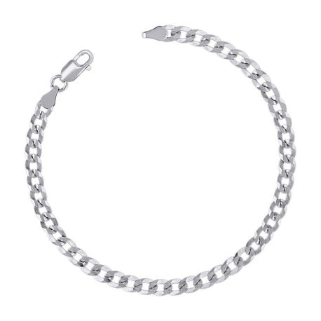 925 Sterling Silver Solid Super Flat Cuban Chain Rhodium 120 4.7mm
