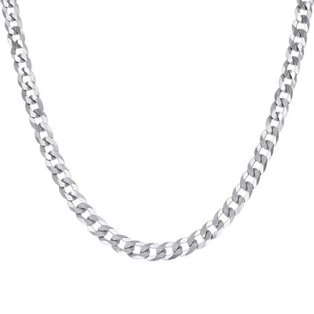 925 Sterling Silver Solid Super Flat Cuban Chain Rhodium 150 5.2mm