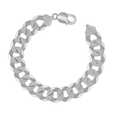 925 Sterling Silver Solid Super Flat Cuban Chain Silver 350 13.7mm