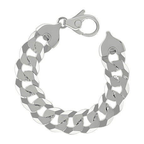 925 Sterling Silver Solid Super Flat Cuban Chain Silver 400 16mm