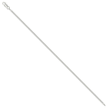 925 Sterling Silver Solid Super Flat Cuban Chain Silver 060 2.3mm