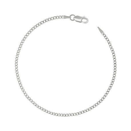 925 Sterling Silver Solid Super Flat Cuban Chain Silver 060 2.3mm