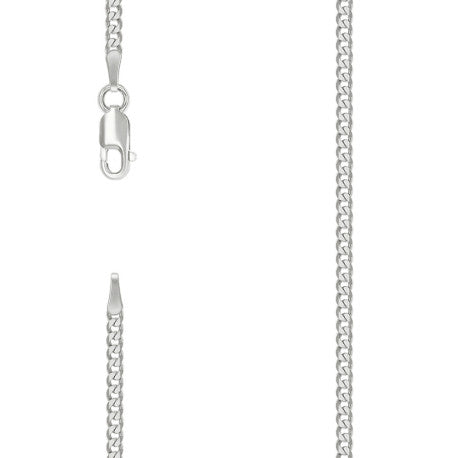 925 Sterling Silver Solid Super Flat Cuban Chain Silver 060 2.3mm