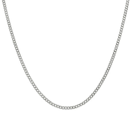 925 Sterling Silver Solid Super Flat Cuban Chain Silver 060 2.3mm
