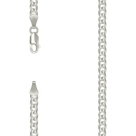 925 Sterling Silver Solid Super Flat Cuban Chain Silver 100 3.7mm