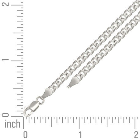 925 Sterling Silver Solid Super Flat Cuban Chain Silver 100 3.7mm
