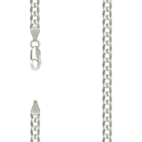925 Sterling Silver Solid Super Flat Cuban Chain Silver 120 4.7mm