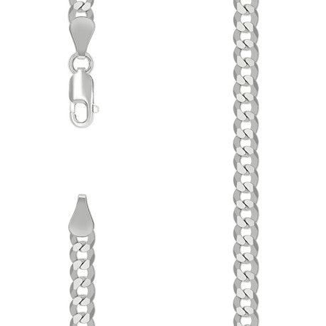 925 Sterling Silver Solid Super Flat Cuban Chain Silver 150 5.2mm