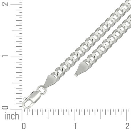 925 Sterling Silver Solid Super Flat Cuban Chain Silver 150 5.2mm