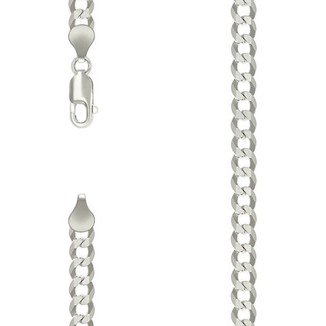 925 Sterling Silver Solid Super Flat Cuban Chain Silver 160 6mm