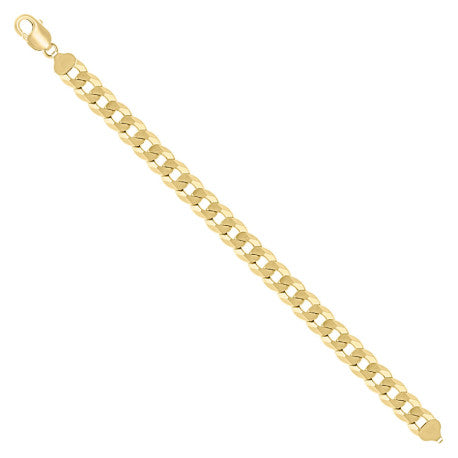 925 Sterling Silver Solid Super Flat Cuban Chain Yellow 350 12.5mm