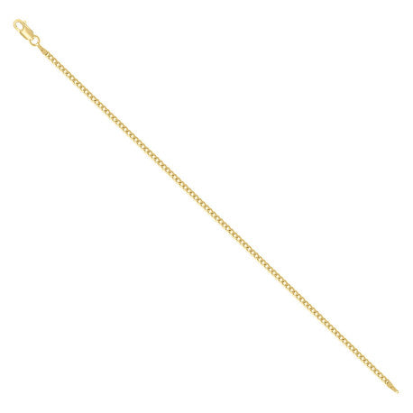 925 Sterling Silver Solid Super Flat Cuban Chain Yellow 060 2mm