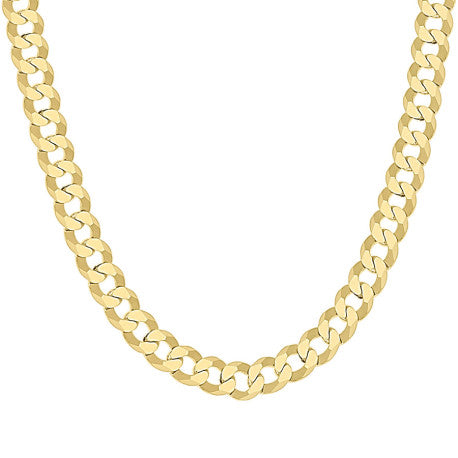 925 Sterling Silver Solid Super Flat Cuban Chain Yellow 200 7.4mm