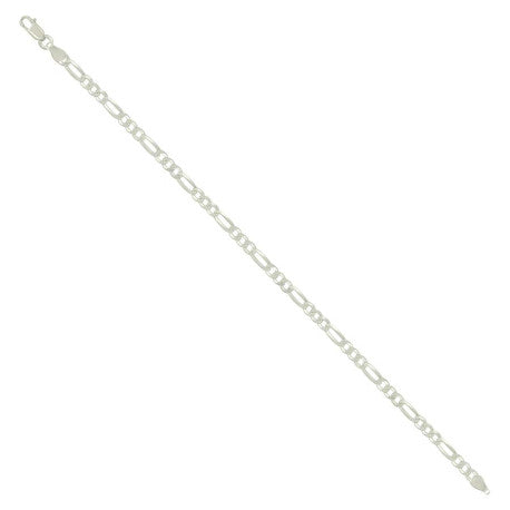 925 Sterling Silver Super Flat Figaro Chain Silver Plated 100 3.9mm