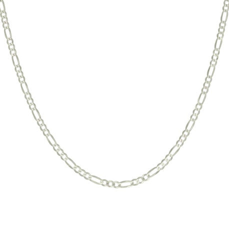925 Sterling Silver Super Flat Figaro Chain Silver Plated 100 3.9mm