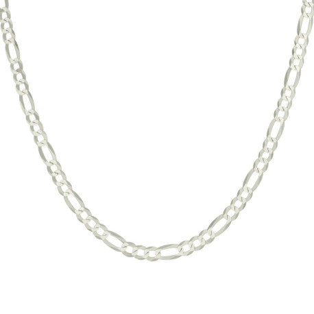 925 Sterling Silver Super Flat Figaro Chain Silver Plated 150 5.6mm