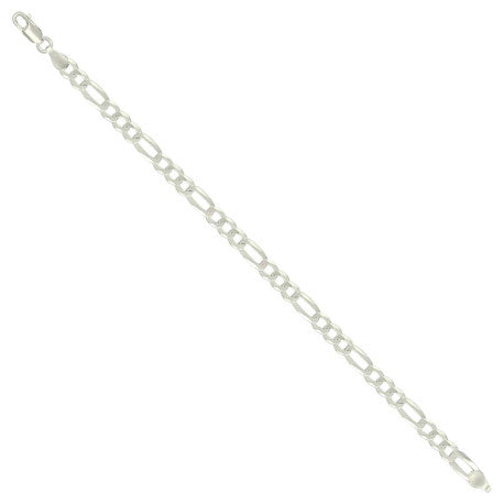 925 Sterling Silver Super Flat Figaro Chain Silver Plated 150 5.6mm