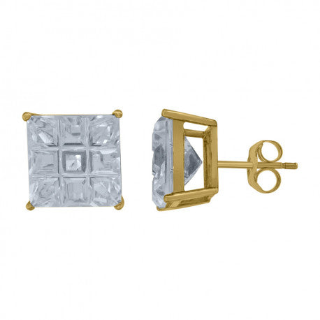 925-Square 9Segment 10M Earrings