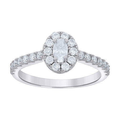 925 Sterling Silver 0.86Ctw Moissanite Ring