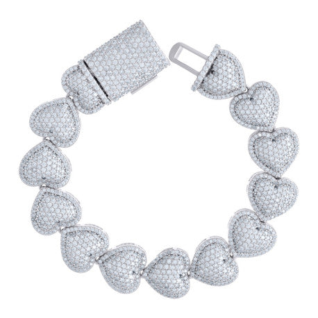 925 Sterling Silver 10.82Ctw Moissanite Bracelet