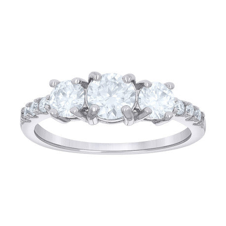 925 Sterling Silver 1.33Ctw Moissanite Ring