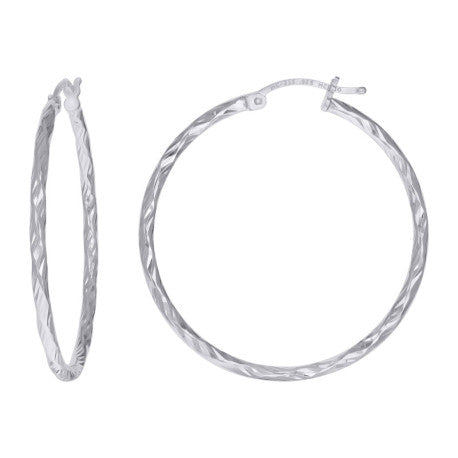 925 Sterling Silver 2mm-35mm Hoop Earring Silver Finish