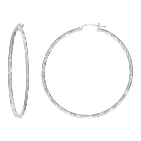 925 Sterling Silver 2mm-50mm Hoop Earring Silver Finish
