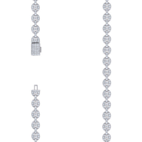 925 Sterling Silver 3.32Ctw Moissanite Necklace 7m