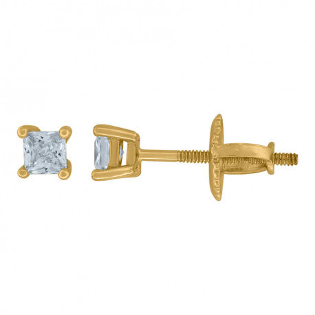 925 Sterling Silver 3mm Square Stud Earrings