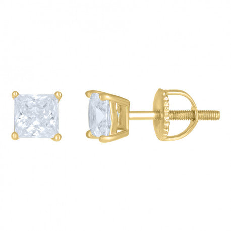 925 Sterling Silver 5mm Square Stud Earrings