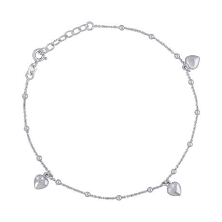 925 Sterling Silver Anklet 9"+1"
