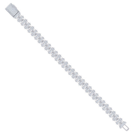 925 Sterling Silver Cz Bracelet 10mm-7"