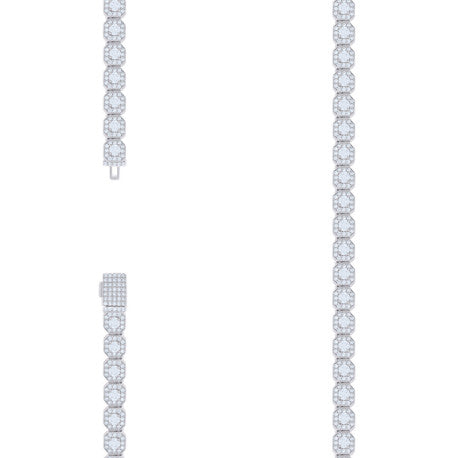925 Sterling Silver Cz Bracelet 6mm-7"-24"