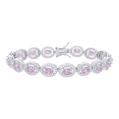 925 Sterling Silver Cz Bracelet 7 Inches