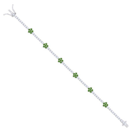 925 Sterling Silver Cz Bracelet 7.25 Inches