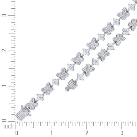 925 Sterling Silver Cz Bracelet 7.25"