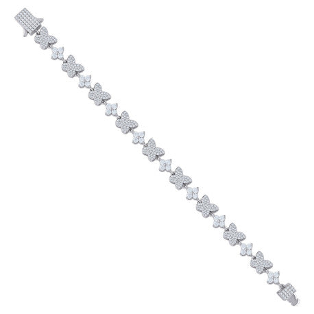 925 Sterling Silver Cz Bracelet 7.25"