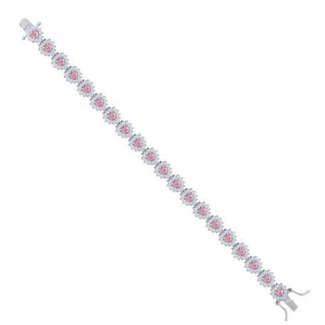 925 Sterling Silver Cz Bracelet 7.5 Inches