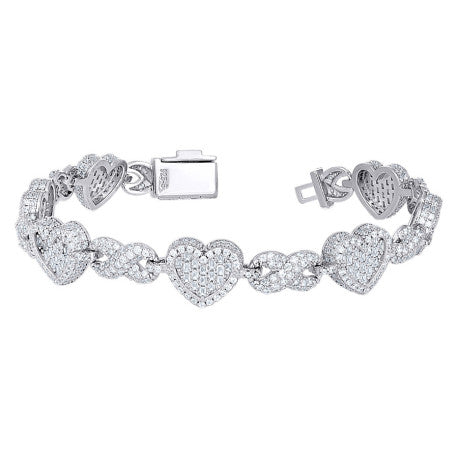 925 Sterling Silver Cz Bracelet 7.5"