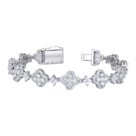 925 Sterling Silver Cz Bracelet 7.5"