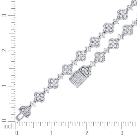 925 Sterling Silver Cz Bracelet 7.5"