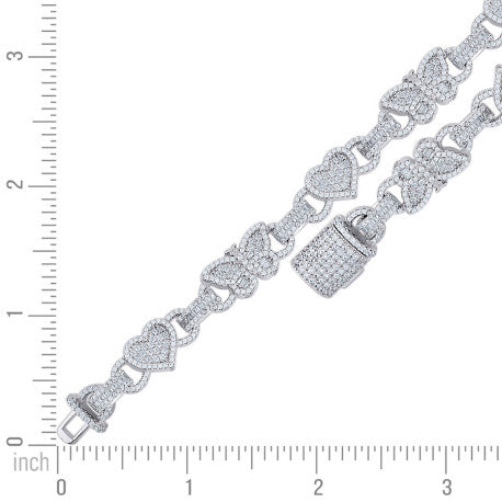 925 Sterling Silver Cz Bracelet 7.5"