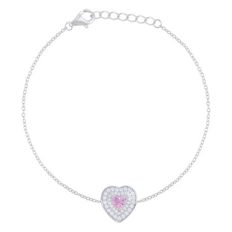 925 Sterling Silver Cz Bracelet 7.75"